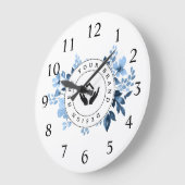 Eenvoudige Minimalistische Aangepaste Logo & Tekst Grote Klok (Hoek)