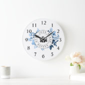 Eenvoudige Minimalistische Aangepaste Logo & Tekst Grote Klok (Huis)