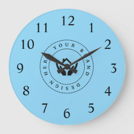 Eenvoudige Minimalistische Aangepaste Logo & Tekst Grote Klok