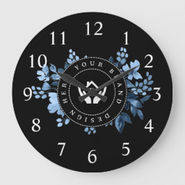 Eenvoudige Minimalistische Aangepaste Logo & Tekst Grote Klok