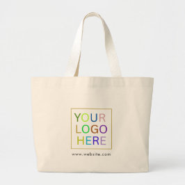 Eenvoudige Minimalistische Aangepaste Logo & Tekst Grote Tote Bag