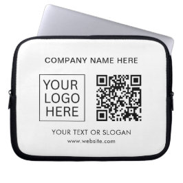 Eenvoudige Minimalistische Aangepaste Logo & Tekst Laptop Sleeve