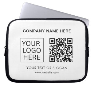 Eenvoudige Minimalistische Aangepaste Logo & Tekst Laptop Sleeve