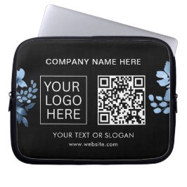 Eenvoudige Minimalistische Aangepaste Logo & Tekst Laptop Sleeve