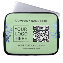 Eenvoudige Minimalistische Aangepaste Logo & Tekst Laptop Sleeve