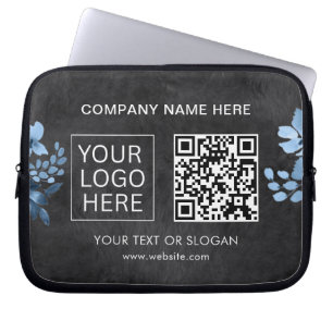 Eenvoudige Minimalistische Aangepaste Logo & Tekst Laptop Sleeve