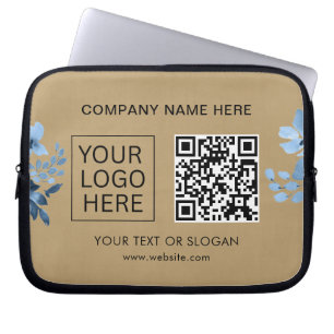 Eenvoudige Minimalistische Aangepaste Logo & Tekst Laptop Sleeve