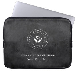 Eenvoudige Minimalistische Aangepaste Logo & Tekst Laptop Sleeve