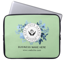 Eenvoudige Minimalistische Aangepaste Logo & Tekst Laptop Sleeve