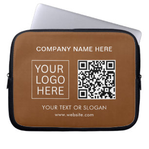 Eenvoudige Minimalistische Aangepaste Logo & Tekst Laptop Sleeve