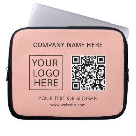 Eenvoudige Minimalistische Aangepaste Logo & Tekst Laptop Sleeve