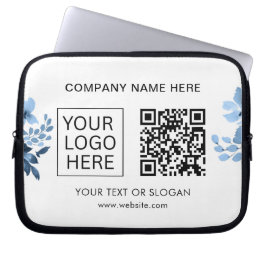 Eenvoudige Minimalistische Aangepaste Logo & Tekst Laptop Sleeve