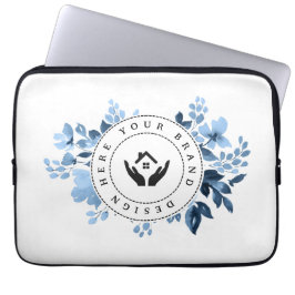 Eenvoudige Minimalistische Aangepaste Logo & Tekst Laptop Sleeve