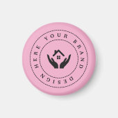 Eenvoudige Minimalistische Aangepaste Logo & Tekst Magneet (Voorkant)