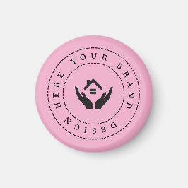 Eenvoudige Minimalistische Aangepaste Logo & Tekst Magneet