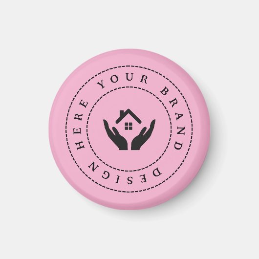 Eenvoudige Minimalistische Aangepaste Logo & Tekst Magneet (Voorkant)