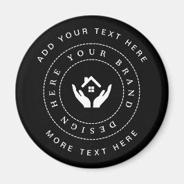 Eenvoudige Minimalistische Aangepaste Logo & Tekst Magneet