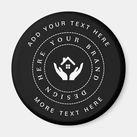 Eenvoudige Minimalistische Aangepaste Logo & Tekst Magneet (Voorkant)