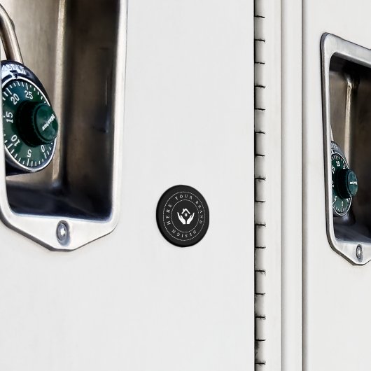 Eenvoudige Minimalistische Aangepaste Logo & Tekst Magneet (Insitu (Kluis))