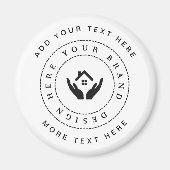 Eenvoudige Minimalistische Aangepaste Logo & Tekst Magneet (Voorkant)