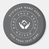 Eenvoudige Minimalistische Aangepaste Logo & Tekst Magneet (Voorkant)