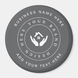 Eenvoudige Minimalistische Aangepaste Logo & Tekst Magneet