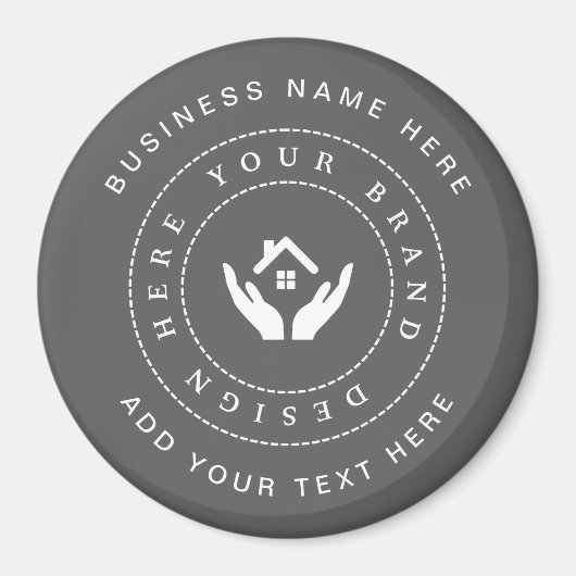 Eenvoudige Minimalistische Aangepaste Logo & Tekst Magneet (Voorkant)