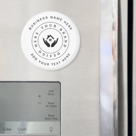 Eenvoudige Minimalistische Aangepaste Logo & Tekst Magneet
