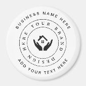 Eenvoudige Minimalistische Aangepaste Logo & Tekst Magneet (Voorkant)