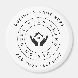 Eenvoudige Minimalistische Aangepaste Logo & Tekst Magneet