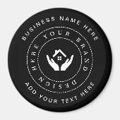 Eenvoudige Minimalistische Aangepaste Logo & Tekst Magneet (Voorkant)