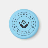 Eenvoudige Minimalistische Aangepaste Logo & Tekst Magneet (Voorkant)