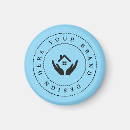 Eenvoudige Minimalistische Aangepaste Logo & Tekst Magneet