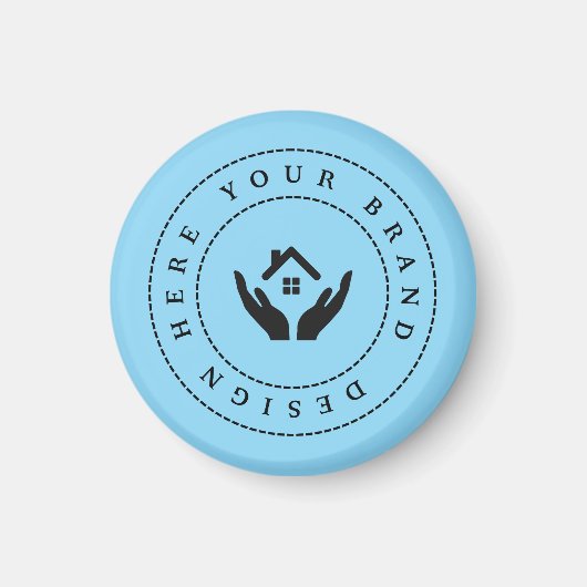 Eenvoudige Minimalistische Aangepaste Logo & Tekst Magneet (Voorkant)