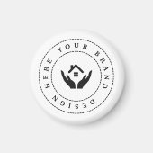 Eenvoudige Minimalistische Aangepaste Logo & Tekst Magneet (Voorkant)