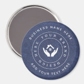 Eenvoudige Minimalistische Aangepaste Logo & Tekst Magneet (Voorkant / Achterkant)