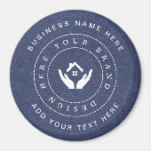 Eenvoudige Minimalistische Aangepaste Logo & Tekst Magneet (Voorkant)