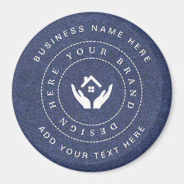 Eenvoudige Minimalistische Aangepaste Logo & Tekst Magneet