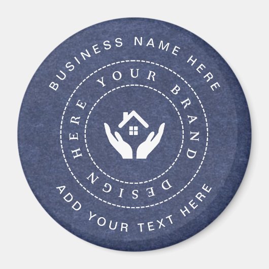 Eenvoudige Minimalistische Aangepaste Logo & Tekst Magneet (Voorkant)