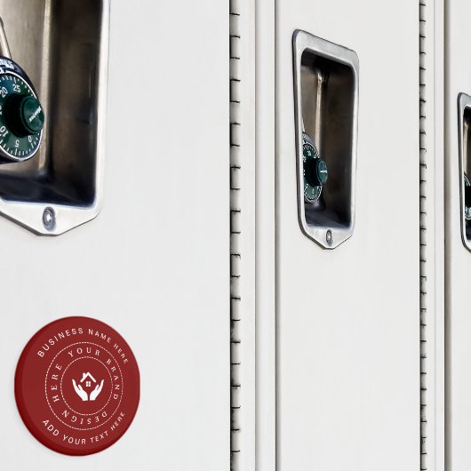 Eenvoudige Minimalistische Aangepaste Logo & Tekst Magneet (Insitu (Kluis))