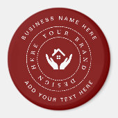 Eenvoudige Minimalistische Aangepaste Logo & Tekst Magneet (Voorkant)