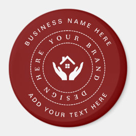 Eenvoudige Minimalistische Aangepaste Logo & Tekst Magneet