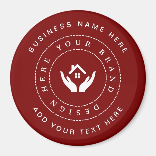 Eenvoudige Minimalistische Aangepaste Logo & Tekst Magneet (Voorkant)