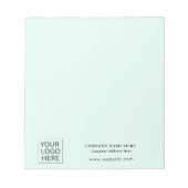 Eenvoudige Minimalistische Aangepaste Logo & Tekst Notitieblok (Voorkant)