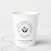 Eenvoudige Minimalistische Aangepaste Logo & Tekst Papieren Bekers (Voorkant)
