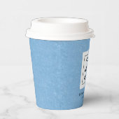 Eenvoudige Minimalistische Aangepaste Logo & Tekst Papieren Bekers (Rechts)