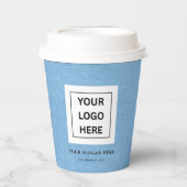 Eenvoudige Minimalistische Aangepaste Logo & Tekst Papieren Bekers (Voorkant)