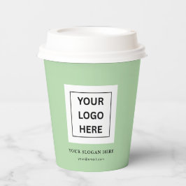 Eenvoudige Minimalistische Aangepaste Logo & Tekst Papieren Bekers