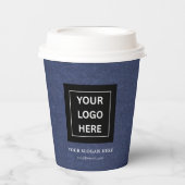Eenvoudige Minimalistische Aangepaste Logo & Tekst Papieren Bekers (Voorkant)