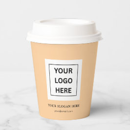 Eenvoudige Minimalistische Aangepaste Logo & Tekst Papieren Bekers